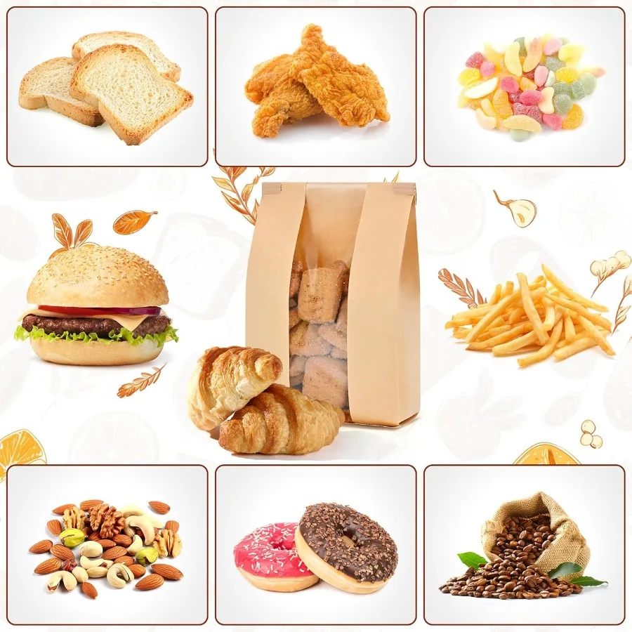 30 كيسًا كبيرًا للخبز قابل لإعادة الاستخدام مع نافذة وأكياس ورقية لربط التعادل من القصدير لتخزين عبوات المواد الغذائية والخبز المخمر محلي الصنع #5