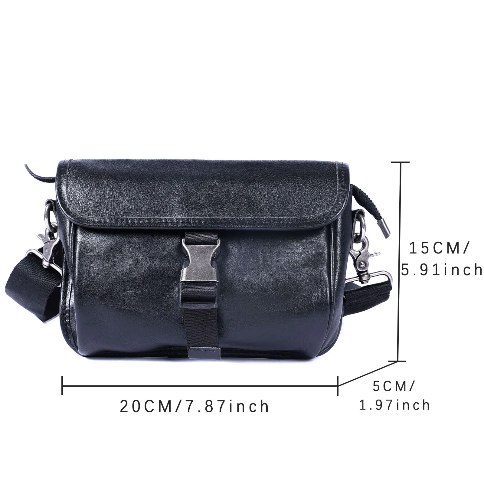 Echtes Leder Herren Casual Brusttasche Rindsleder Umhängetasche Modische Handytasche Pflanzlich Gegerbtes Gerafftes Leder – Detail 3