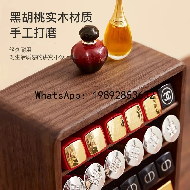 

x-14 wooden lipstick organizer - new multi-layer nail polish rack - desktop dedicated large capacity display stand