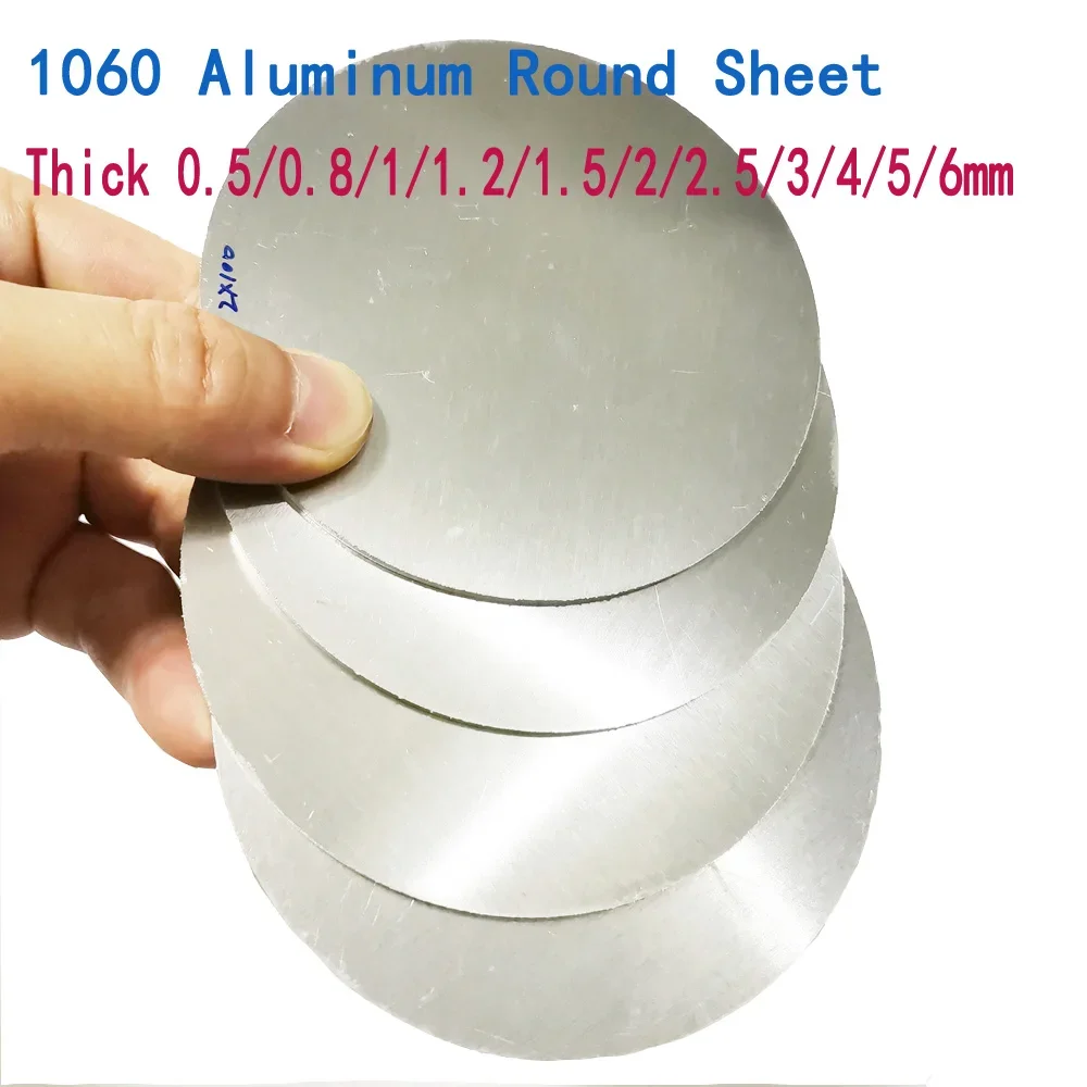 1Pc 1060 Aluminum Circular Sheet Disc Aluminum Round Plate Round Disk Diameter 50-400mm Thick 0.5/0.8/1/1.2/1.5/2/2.5/3/4/5/6mm