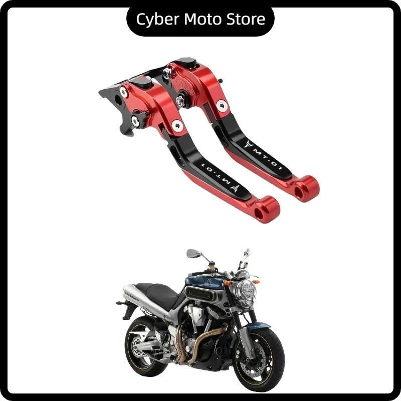 オートバイアクセサリークラッチレバーブレーキレバーセット調整可能な折りたたみハンドルレバーヤマハ-mt-01-mt01-2004-2009