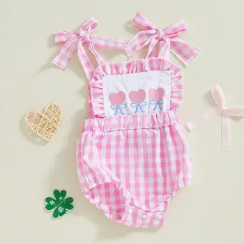 תינוקת פסחא תלבושת יילוד תינוקות ללא שרוולים רצועת ארנב Romper תינוקת ארנבת בגדי 6 best sales תלבושת פסח לתינוק - №4