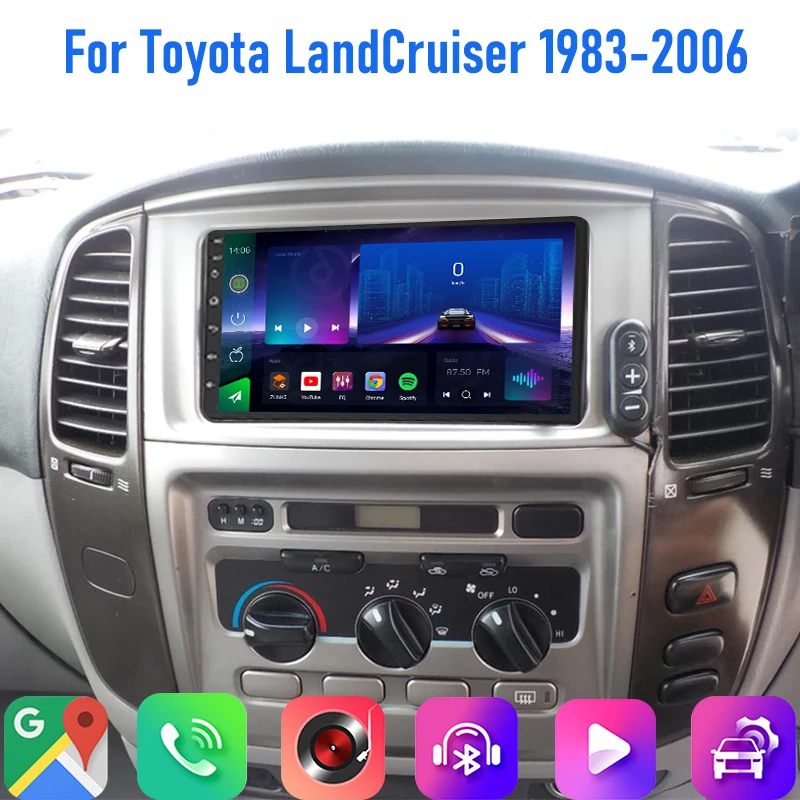 

7'' For Toyota Land Cruiser 1983-2006 Car Radio 4G SIM Rear Camera Android 15 Auto Head Unit Bluetooth Google Map GPS Carplay