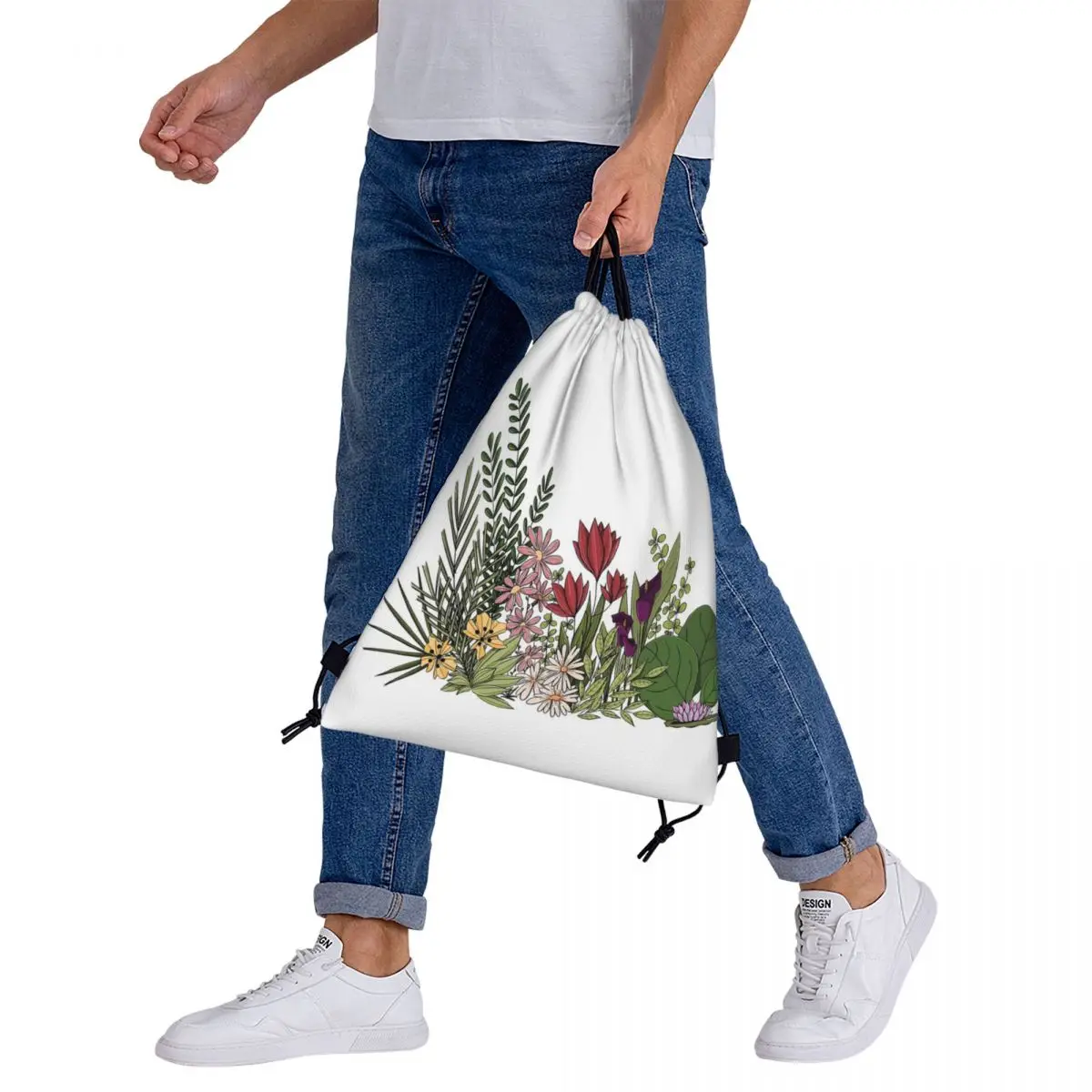 Garten Blumen Rucksäcke Mode tragbare Kordel zug Taschen Kordel zug Bündel Tasche Sporttasche Bücher taschen für Mann Frau Studenten