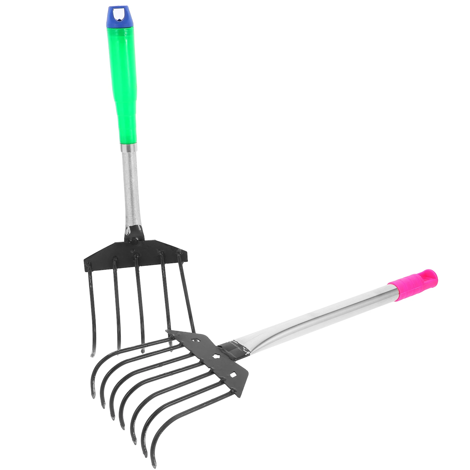 

2pcs Garden Rake Small Yard Planting Flower Rakes Loosening Soil Grass Remover H Cultivator Lightweight Portable Efficient