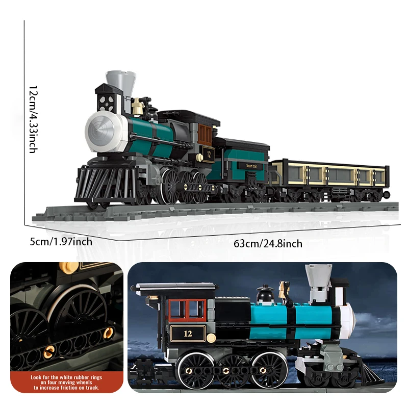 

560 шт. TH10 Набор для сборки паровоза с поездом, Коллекционный набор игрушек для инженерных паровоза для детей и взрослых