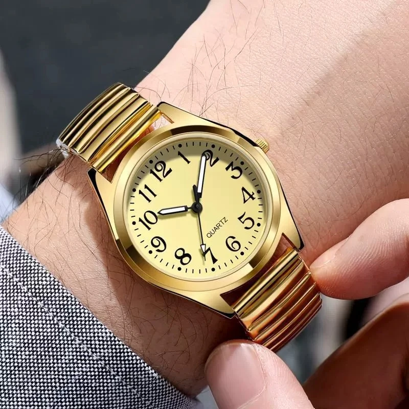 

New Fashion Luxury Couple Watches Men Adjustable Spring Band Watch Women Stainless Steel Quartz Watches Relogio Feminino Gifts