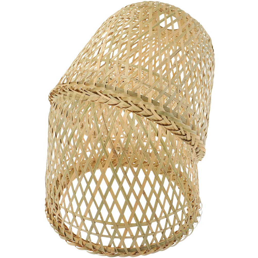 2 Pcs Bamboo Lampshade Handwoven Round Light Cover 5 2cm Bulb Home Decor Pendant Lampshades Vintage Woven Bamboo Shade Fits