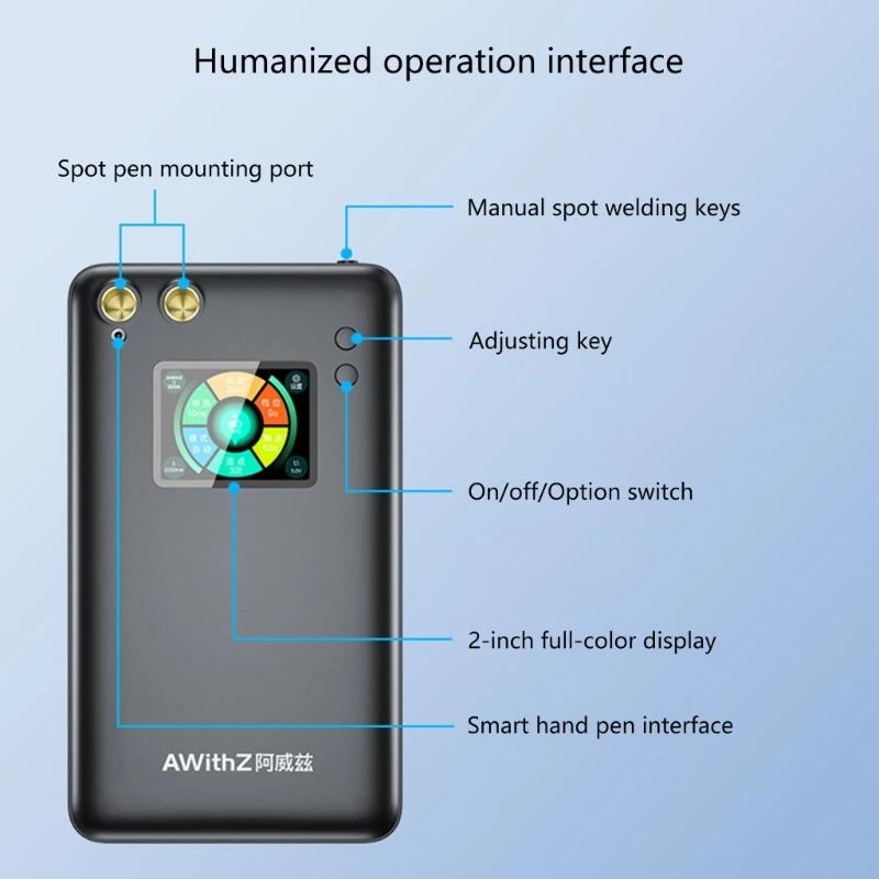 AWithZ U3 plus Zgrzewarka punktowa z kolorowym ekranem Ręczna cyfrowa spawarka punktowa 18650 Bateria
