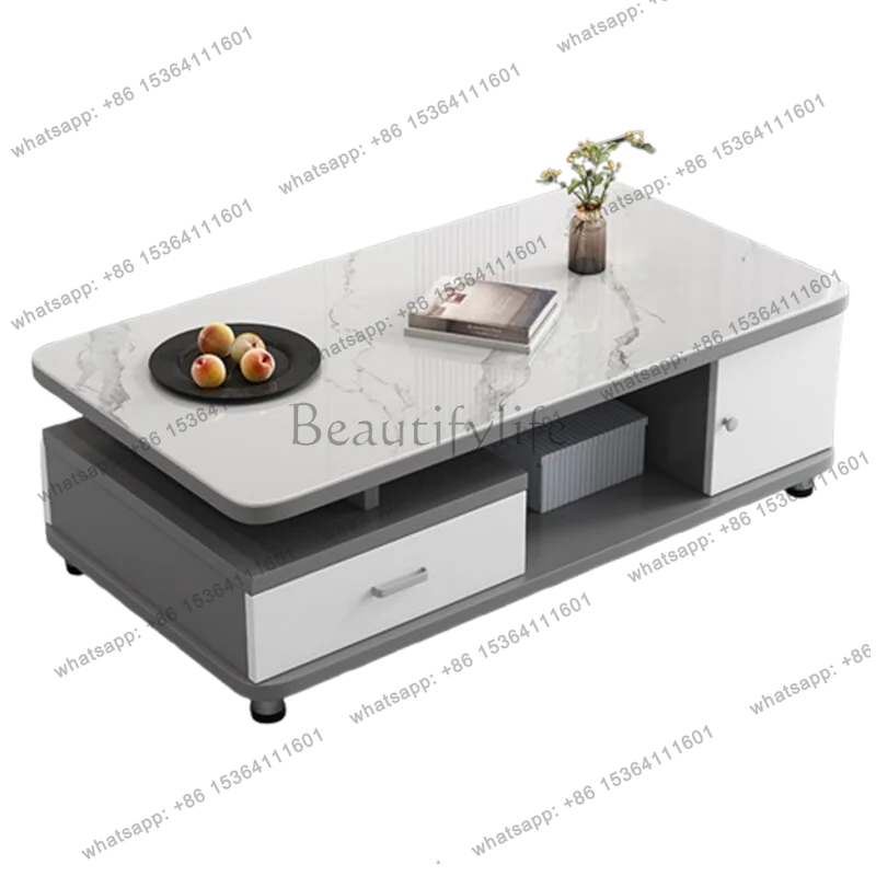 Factory Direct Sales Modern Decoration Coffee Table Wood Storage Drawers Side Table Living Room Standing Moving Kaffee Tische Lo