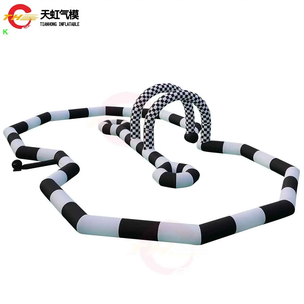 

2025 New Design15x8m Inflatable Race Track Arena Zorb Ball Go Kart Competition Racing Track with Free Blower