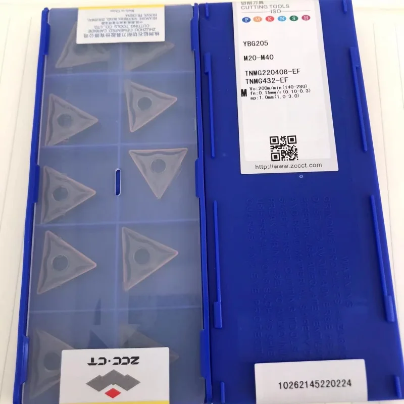 

TNMG220404-EF YBG202 /TNMG220408-EF YBG202 /TNMG220404-EF YBG205 /TNMG220408-EF YBG205 turning blade carbide inserts 10Pcs