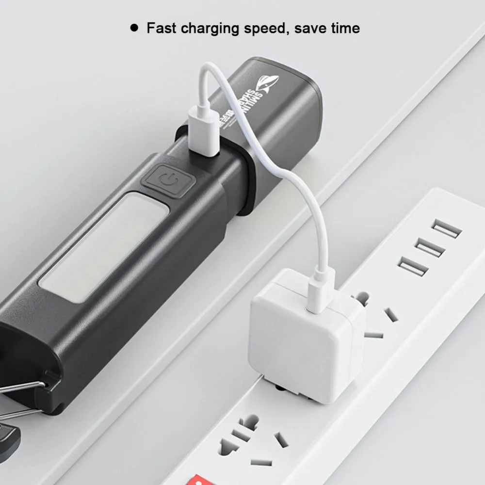 Portable Multi-Function Telescopic Flashlight With Hook for Outdoor Camping Light 1200mAh Flashlight with Power Bank Function