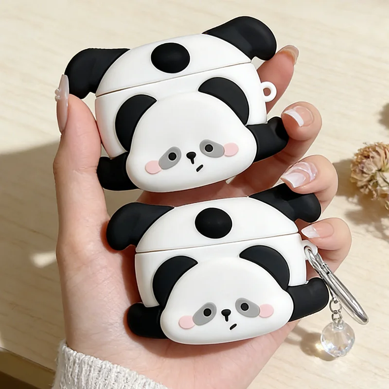 

New case For AirPods Pro 3 2 AirPods 4 3 2 1 silicone Anti-lost Protective for Apple Airpods Covers Shockproof Headphone panda