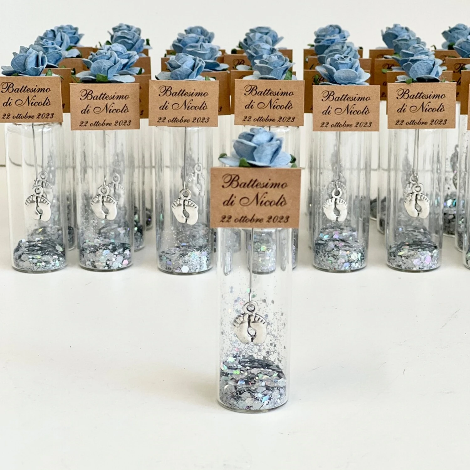 

10pcs Custom Baby Shower Favors for Guests, Baptism Favors, Footprint Favors, Footprint Charm Favors, Personalized Party Favors,