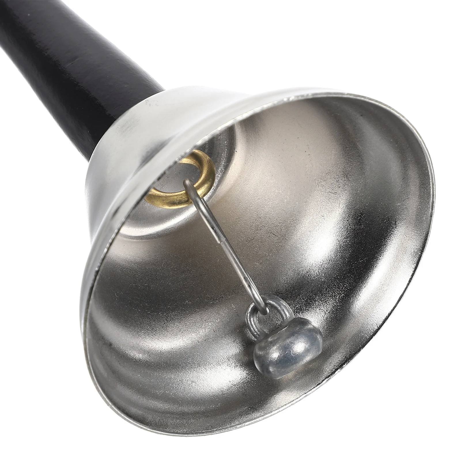 جرس يدوي لعيد الميلاد معدني ذهبي مصقول من الحديد مقبض خشبي خفيف الوزن قوي للمنزل والمدرسة والفندق وديكور الحفلات سانتا للأطفال #2