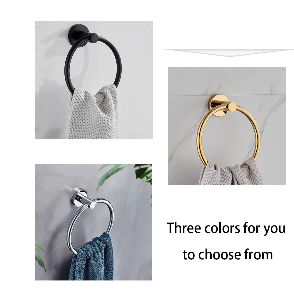 

1pc towel Ring Simple Towel Rack Bathroom Kitchen Towel Hanger Stainless Steel Rack Towel Rod