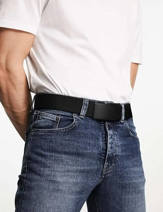 Men's Elastic Metal Automatic Buckle Tactical Belt