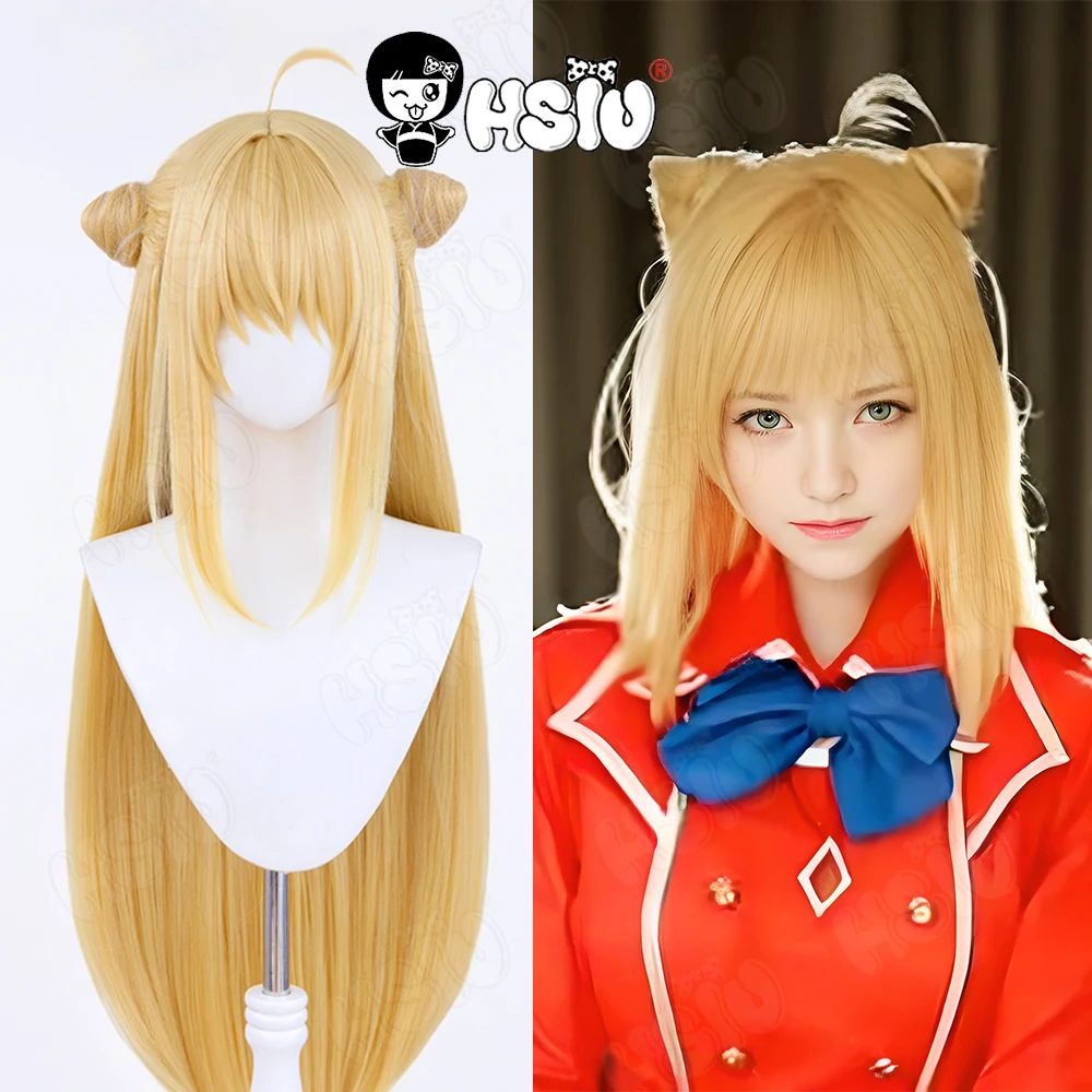 terakomari gandesblood cosplay Wig Anime Hikikomari The Vampire Cosplay Wig HSIU 90Cm Gold Long hair Synthetic Wig+Wig Cap