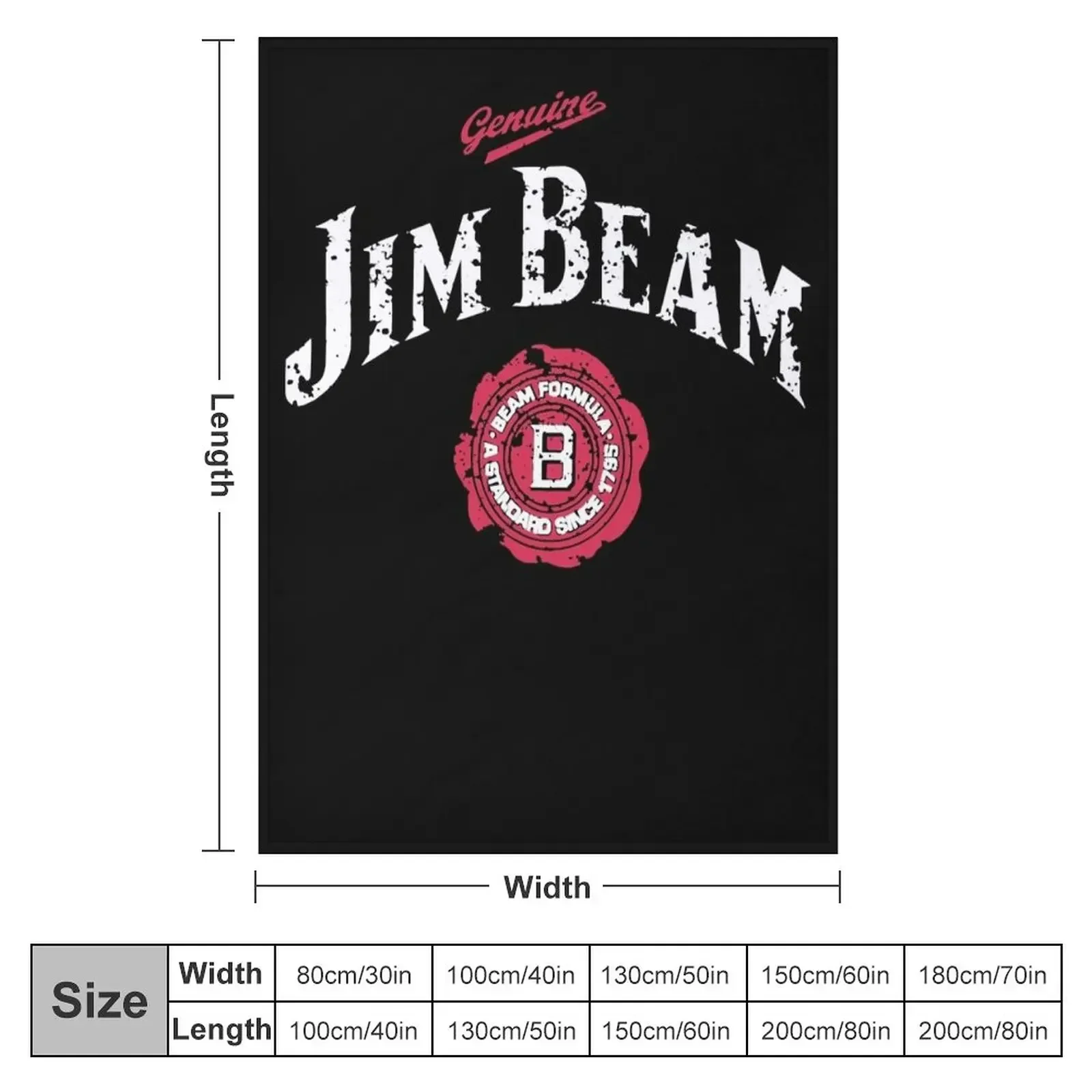 Jim Beam Genuine Retro Classic T-Shirt.png Throw Blanket Warm Vintage Luxury Throw Blankets