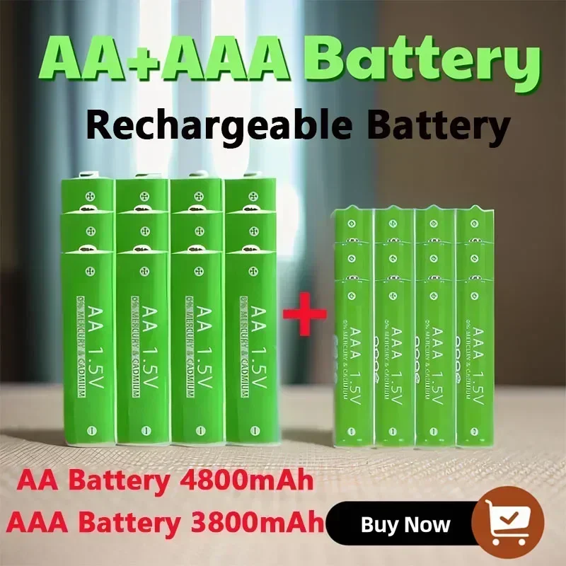 

1.5V AA 4800mAh 1.5 V AAA 3800 MAh Rechageable Battery Battery + Free Shipping Battery for Clocks Mice Computers Toys So On 1.5V