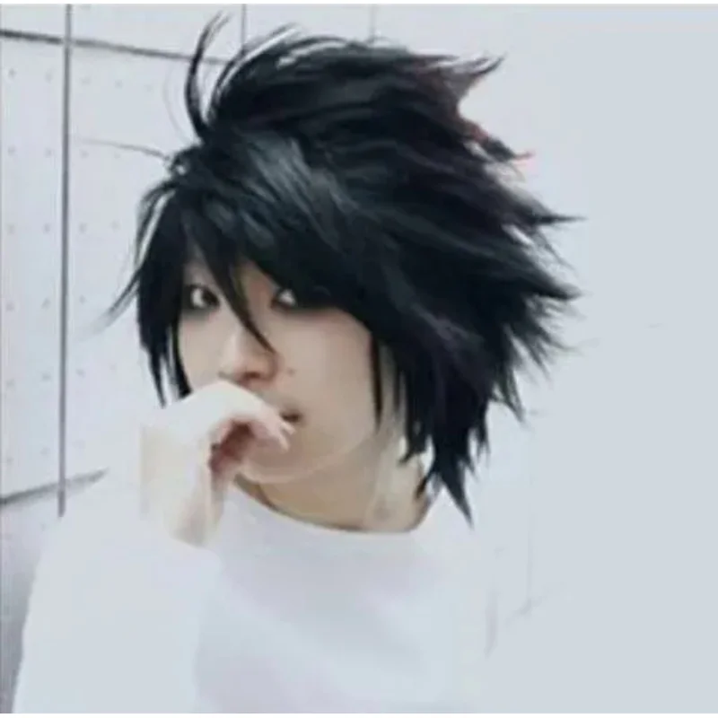 

Hot Sell! Popular Death Note L Bla Short Stylish Anime Cosplay Wig>> Cheap Sale Dance Party Cosplays