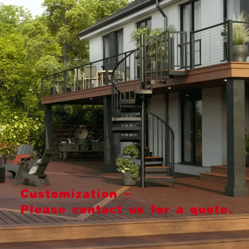 

custom.Newly Designed Prefabricated Outdoor Metal Stairs Easy Installation Winded Hotel Application or Residentia