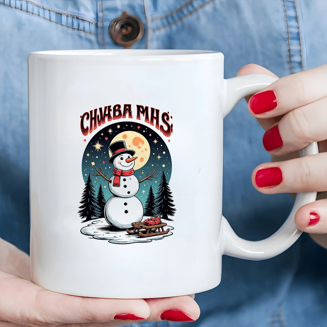 11オンスの漫画風雪だるまマグカップ + クリスマスギフト キッズカップ 家族、オフィス、ホリデーデコレーションに必須