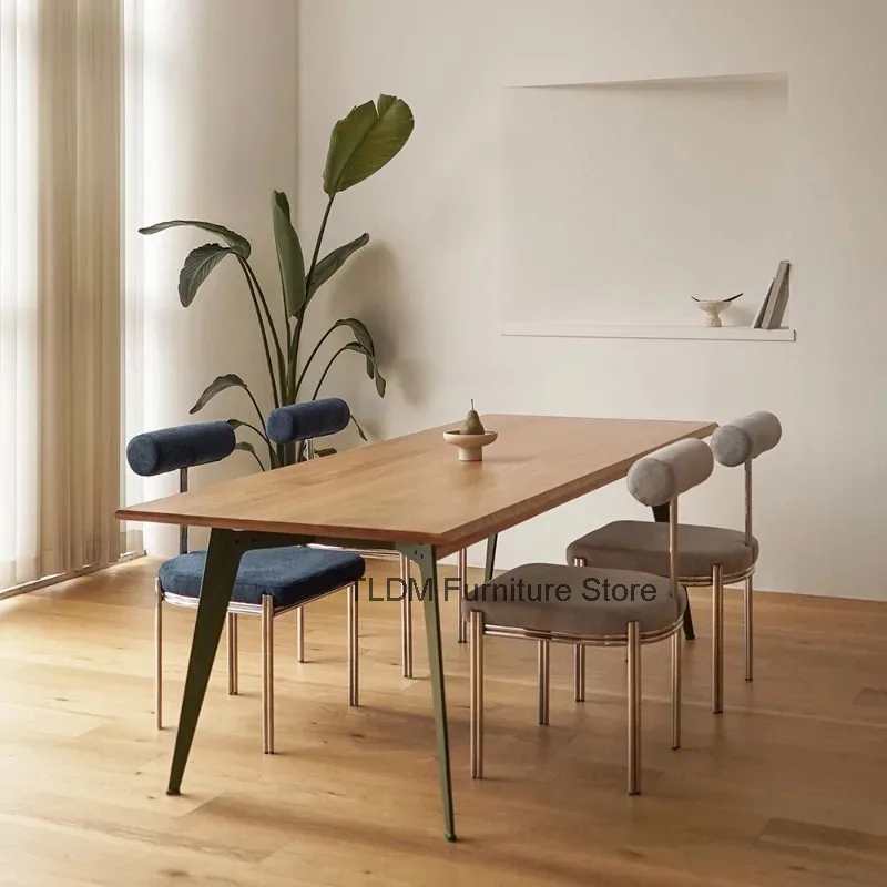 for Modern Upholstered Dining Chair with Chrome Frame, Backres，ChairMinimalist Chair with Cylindrical Dining Room & Living Room