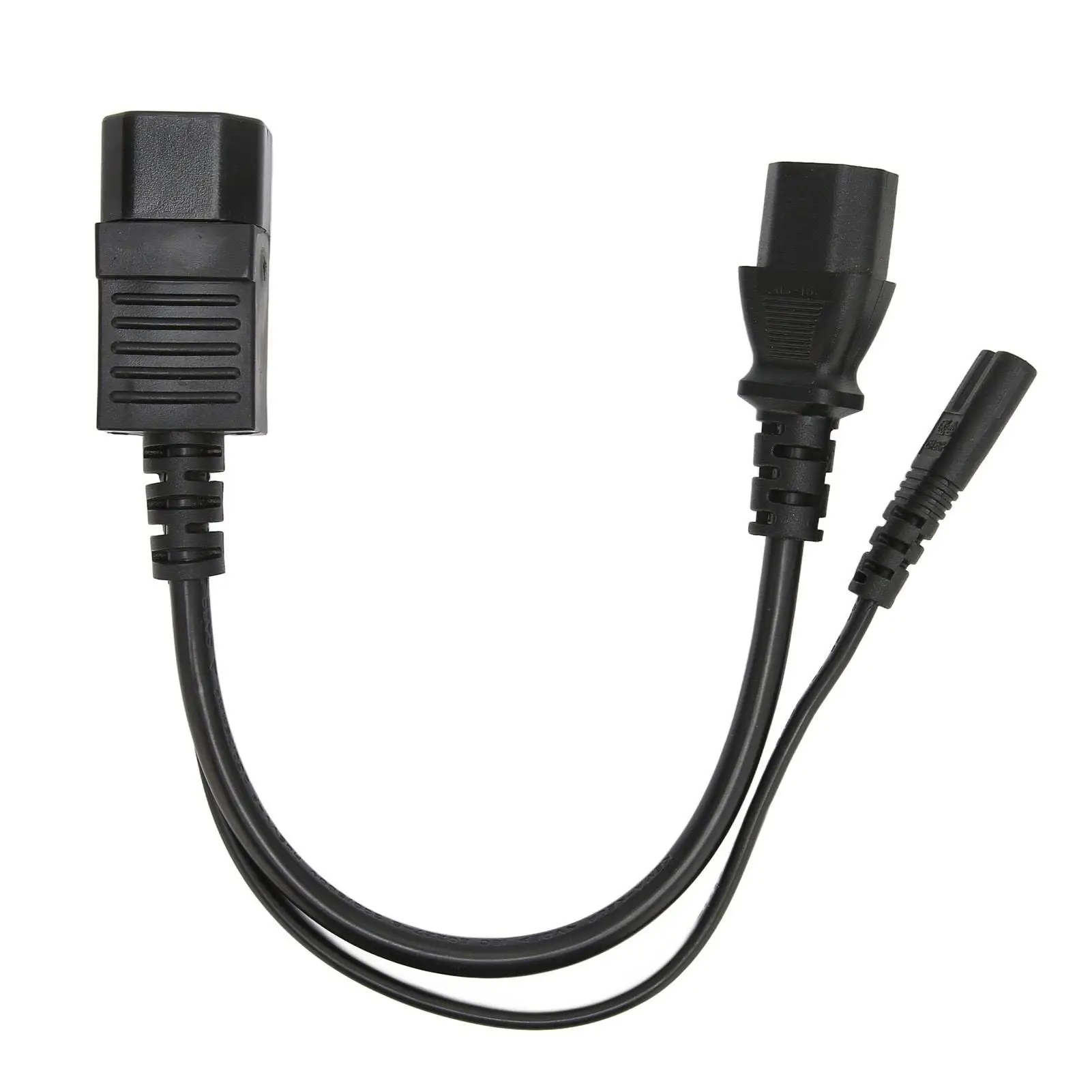 IEC320 C14 Male to C13 C7 Female Power Cord 1-in-2 Out, Flame Retardant 10A 250V Waterproof for desk Lamps