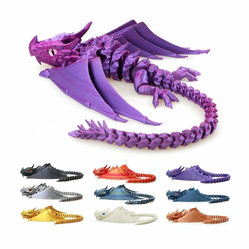 

3D Printed Dragon Model Flexible Articulated Dragon Printed Animals Toys Birthday Gifts For Boy Wedding Graduation Favors