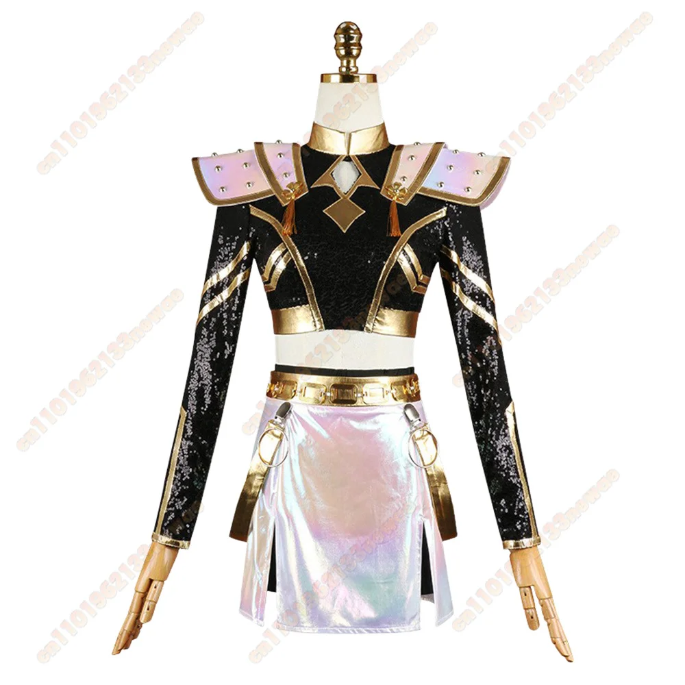 أزياء الهالوين رومي زوي ميرا KPop شيطان كوس الصيادين التأثيرية ملابس مسرح الأغنية للنساء والفتيات مجموعة فستان الحفلات التنكرية