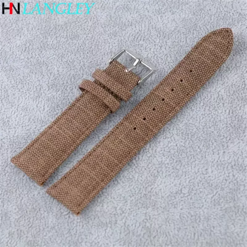 10mm 12mm 14mm 16mm 18mm 20mm 22mm Nylon Canvas Denim Fabric Strap Retro Watchband Sport Men Women Universal Wristband Bracelet