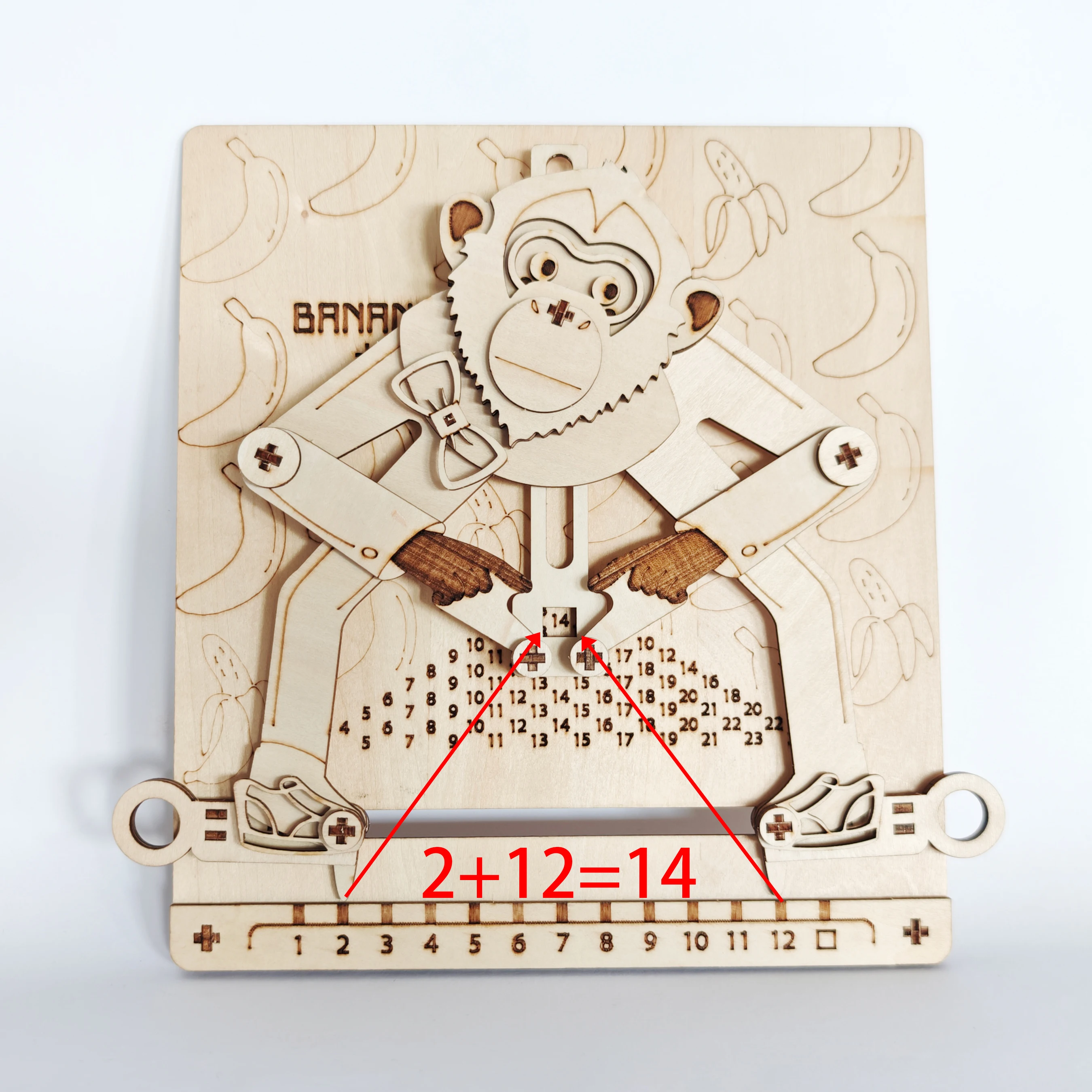3D 木製パズルベストセラー算術加算猿木製機械式トランスミッションモデル DIY 可動アセンブリギフト