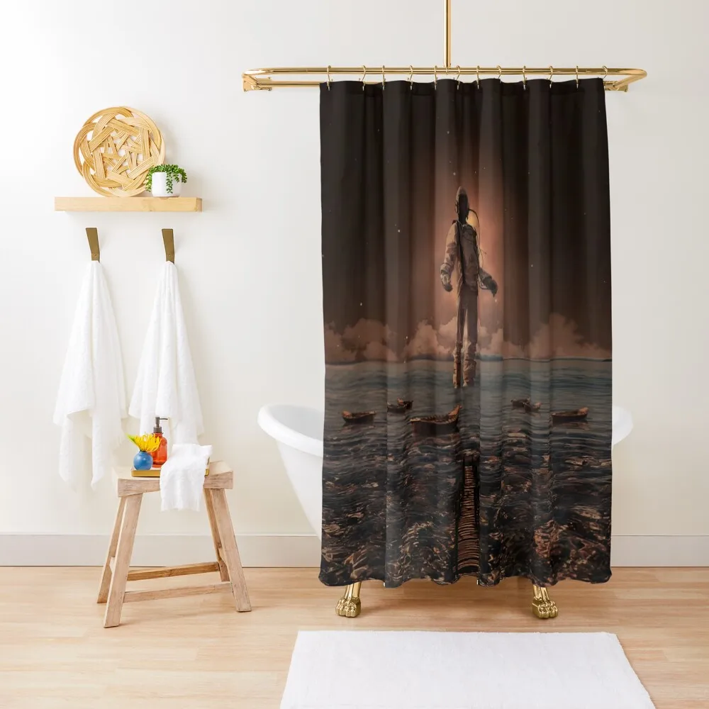 

Lunar Daydreams Shower Curtain Modern Bathroom Accessories Cover Anti-Mold Waterproof Shower Set For Bathroom Curtain
