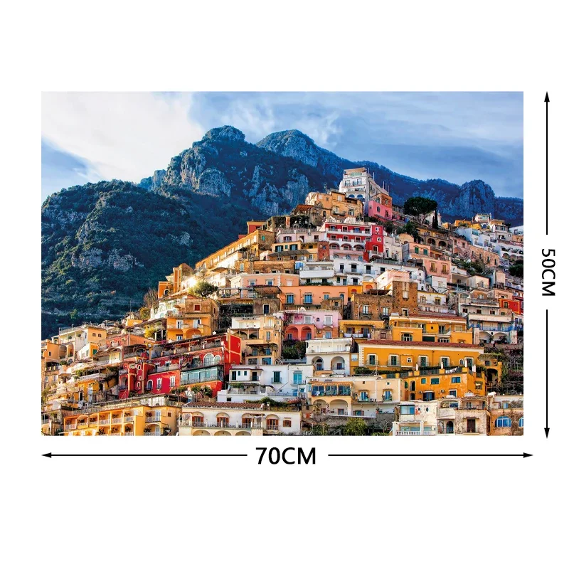 70*50cm Adult Puzzle 1000 Pieces Paper Jigsaw Puzzles The Positano II Famous Painting Series Learning Education Craft Toys Gift