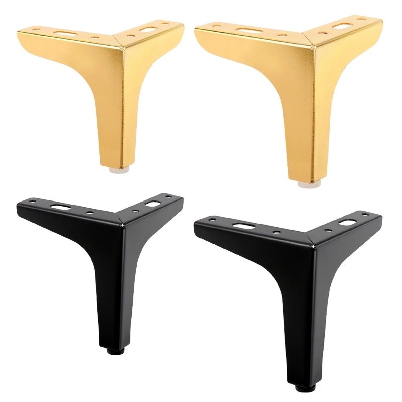 4 Pcs Sofa Legs Furniture Legs for TV Cabinet Bedside Table（Gold/Black）