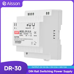 DR-30 30W Industrial DIN Rail Switching Power Supply Input 100-240V AC Output DC 5V 12V 24V 1.5A 2.5A 3A For Led Strip CCTV
