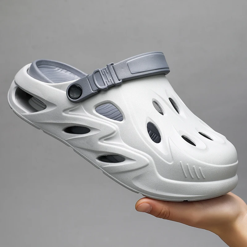 

Летние новые сабо на толстой подошве для пар, универсальные, нескользящие, для вождения, из ЭВА, с закрытым носком, легкие пляжные сандалии