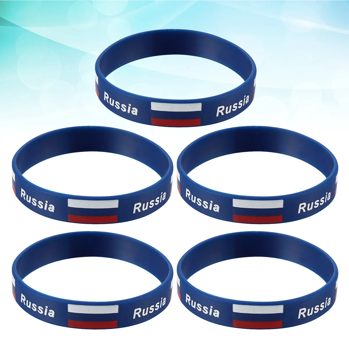 

5 шт. силиконовых браслетов, мягкие и гибкие, для спорта, подходят для большинства игр, матчей, мероприятий на открытом воздухе, с принтом флага, для поддержки национальных команд