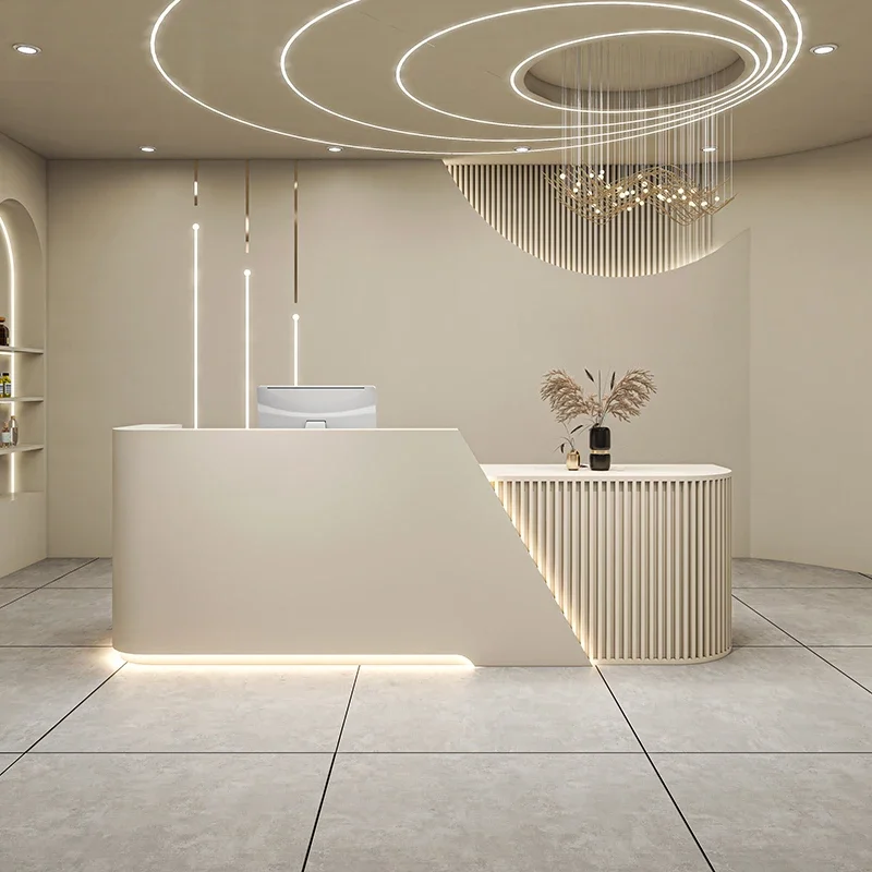 Beauty Salon Reception Desks Counter Bar Front Lectern L- Shape