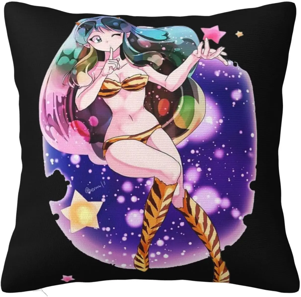 Urusei Yatsura Throw Pillow Covers Pillowcases Square Anime Decorative Covers Cushion 18