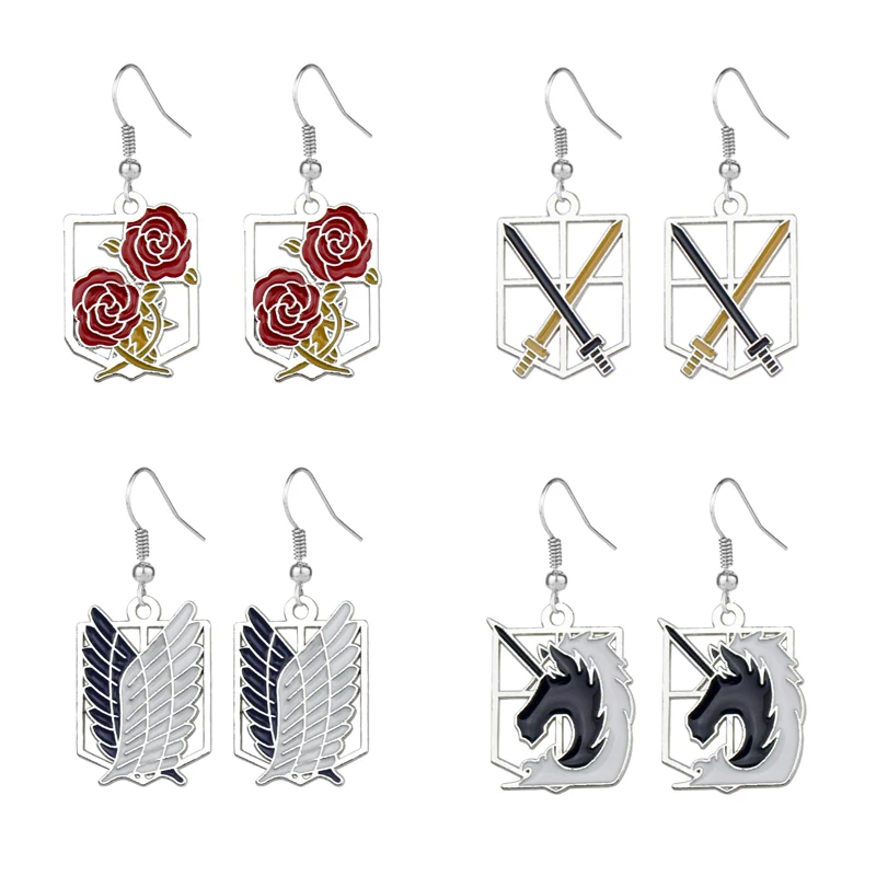 Anime Attack On Titan Pendant Earring Attack Wings Shingeki 