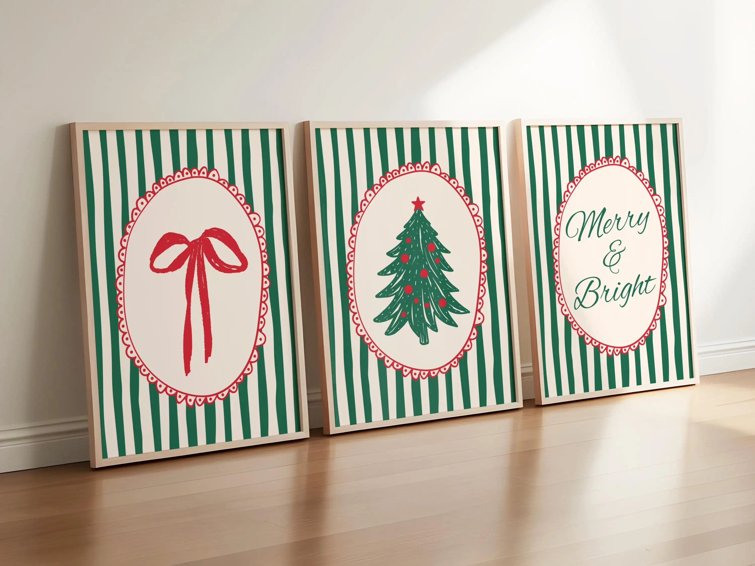 3pcs Vintage Christmas Wall Art Whimsical Christmas Wall Art Cozy Posters Trendy Aesthetic Holiday Posters Decor for Bedroom
