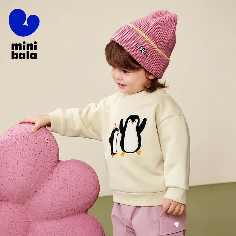 سويت شيرت ميني بالا للأطفال 2025 شتاء جديد مبطن بالصوف ناعم وصديق للبشرة #1