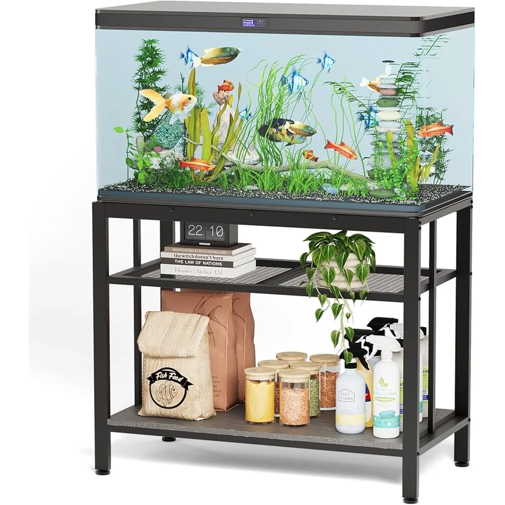 

Heavy Duty Metal Fish Tank Stand 660lbs Support Adjustable Shelves Stable Aquarium Stand Easy Assembly Reptile Tank Stand