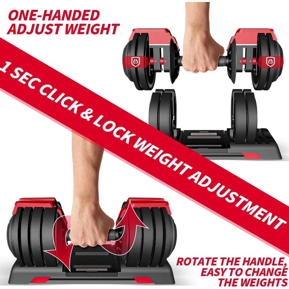 دمبل وزن 52.5 رطل مع 12 مقبضًا معدنيًا مضادًا للانزلاق