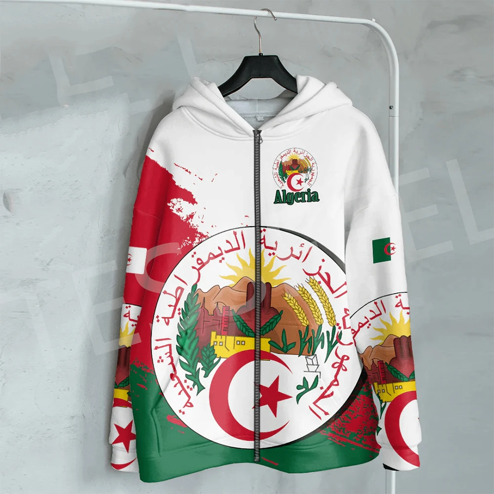 NewFashion Africa Country Algeria Flag Tattoo Retro Tracksuit 3DPrint Harajuku Casual Streetwear Pullover Funny Jacket Hoodies H