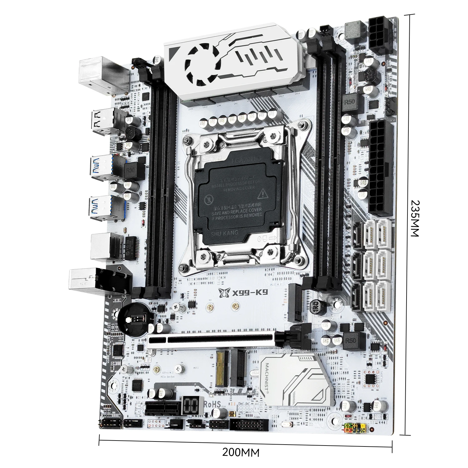 Imagem -05 - Máquina k9 X99 Placa-mãe Combo Lga 20113 e5 2640 v4 Kit Xeon Cpu Processador Ddr4 16gb = 8gb Ram 2666mhz Memória Nvme M.2 Usb 3.0 Quatro Canais