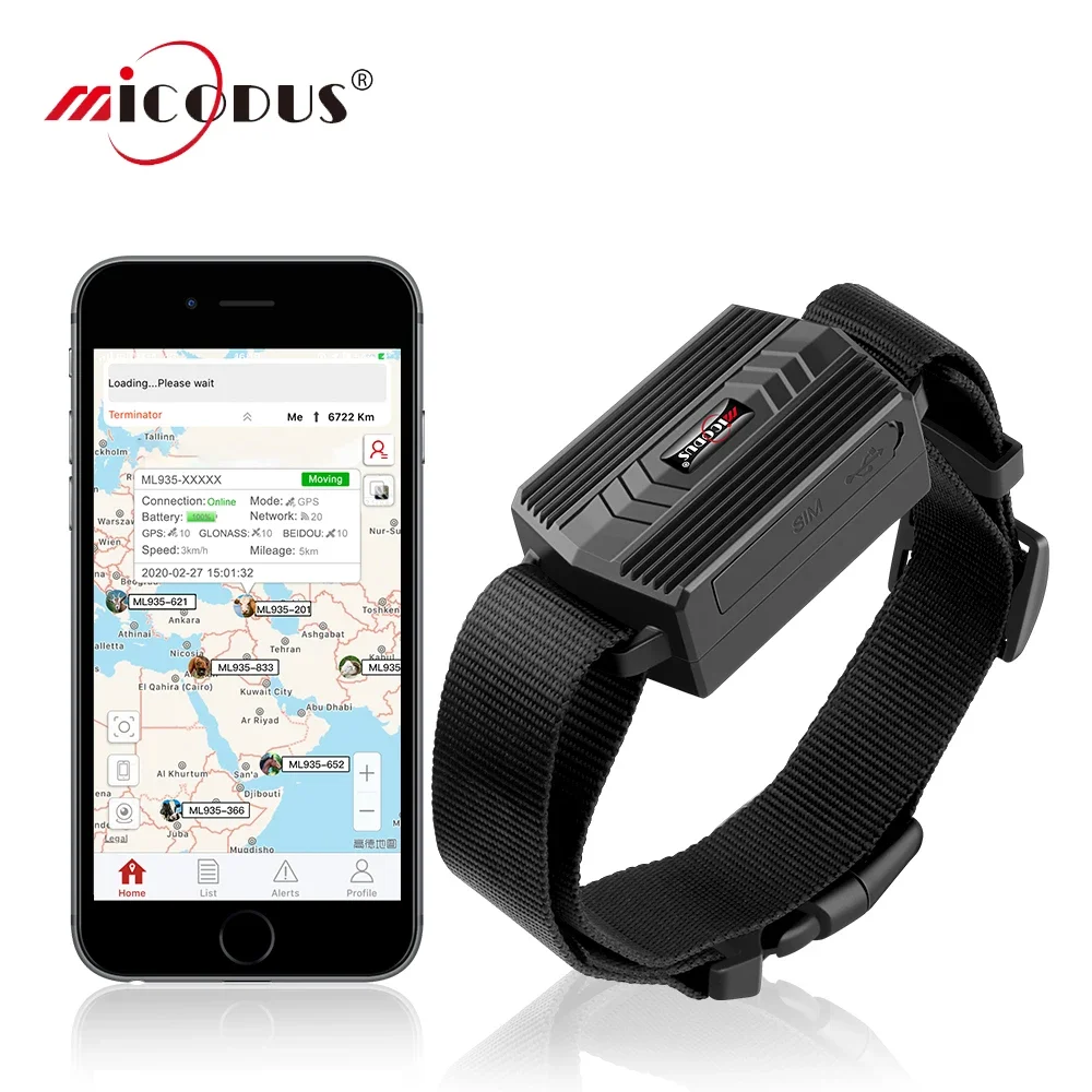 MiCODUS-rastreador GPS para perro, para perro, vaca, oveja, 3000mAh, resistente al agua, rastreador de mascotas, Geo-valla, Collar para perro, Monitor de voz, aplicación gratuita, GPS para perro